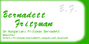 bernadett fritzman business card